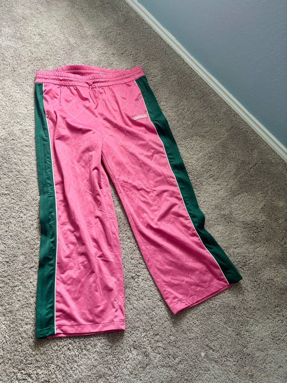 adidas Pink Athletic Track Pants with Logo Waistband